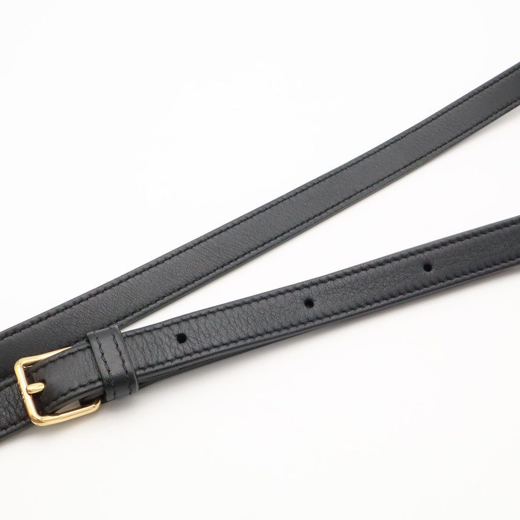Celine Folco Cuir Triomphe Logo Shoulder Bag Pochette Crossbody Leather Black — view 4