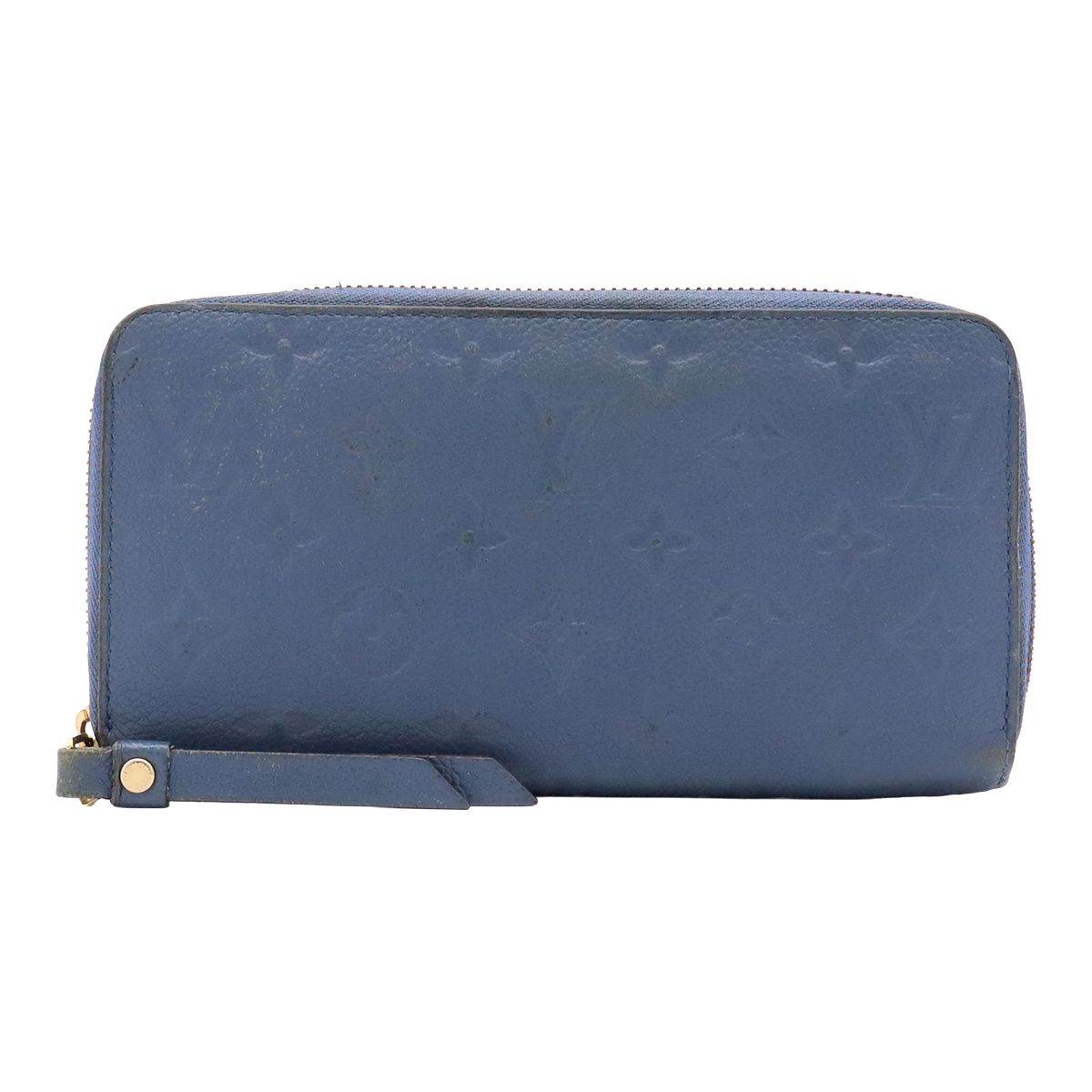 Louis Vuitton Monogram Empreinte Zippy Wallet Zip Around Denim Ankle Blue