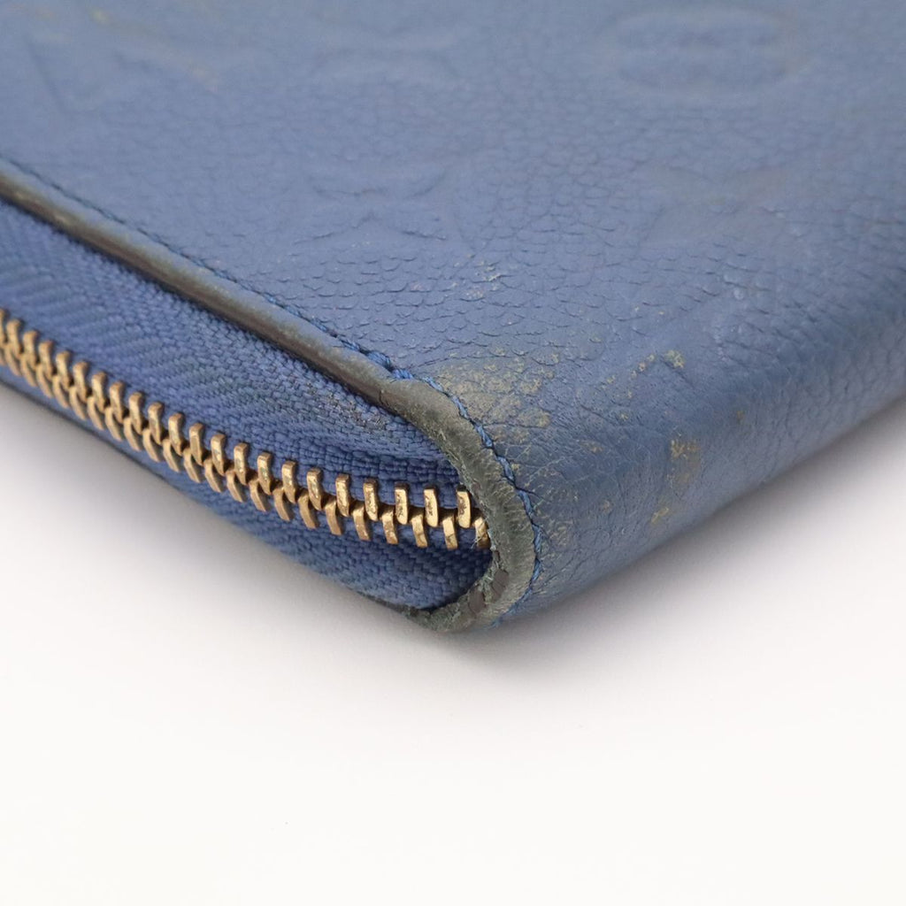 Louis Vuitton Monogram Empreinte Zippy Wallet Zip Around Denim Ankle Blue — view 3