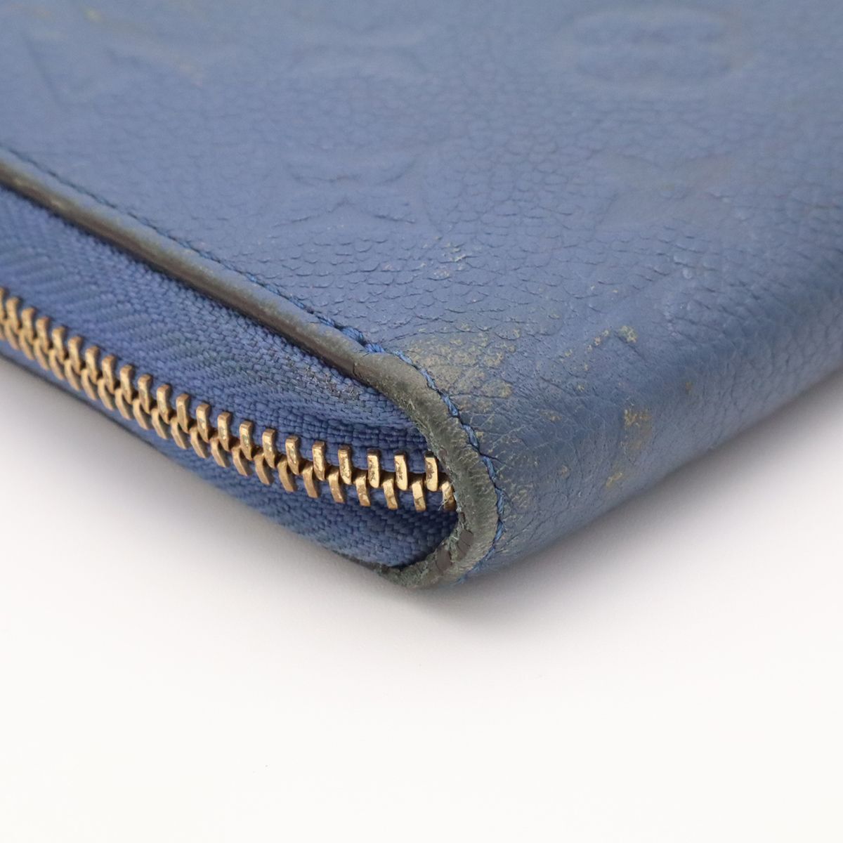 Louis Vuitton Monogram Empreinte Zippy Wallet Zip Around Denim Ankle Blue — view 3
