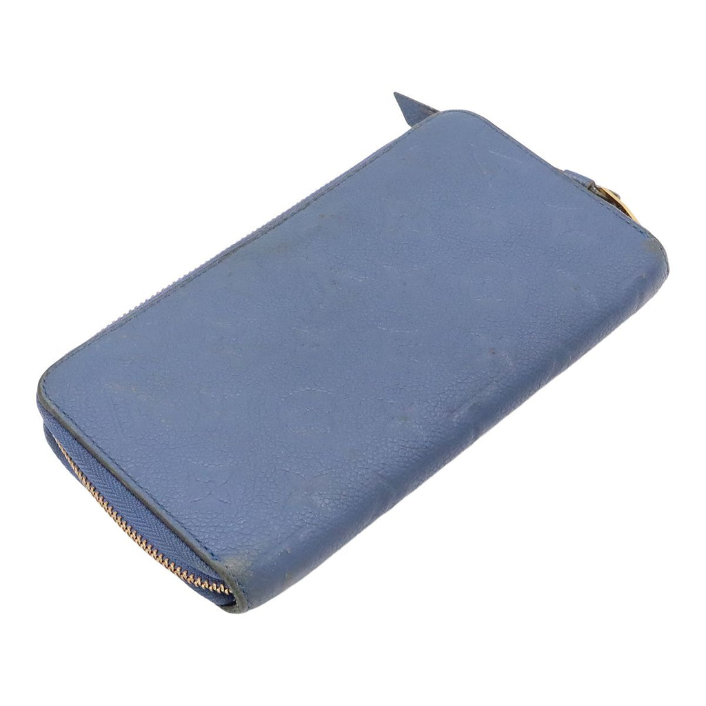 Louis Vuitton Monogram Empreinte Zippy Wallet Zip Around Denim Ankle Blue — view 2