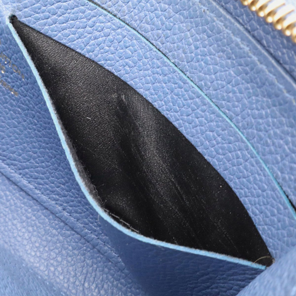 Louis Vuitton Monogram Empreinte Zippy Wallet Zip Around Denim Ankle Blue — view 6