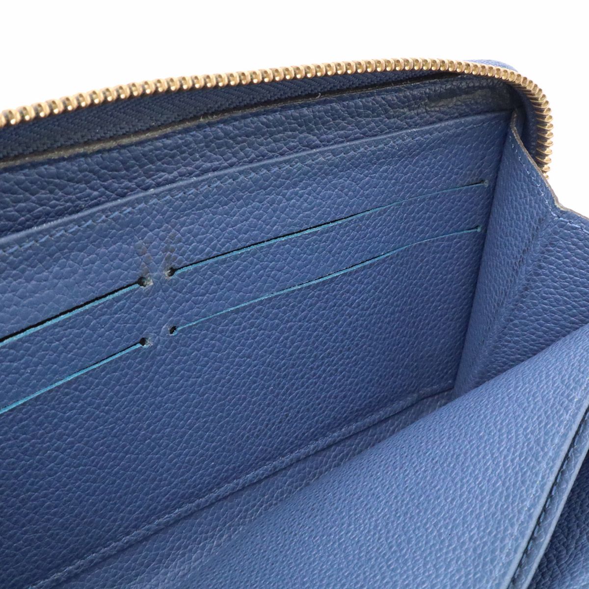 Louis Vuitton Monogram Empreinte Zippy Wallet Zip Around Denim Ankle Blue — view 5