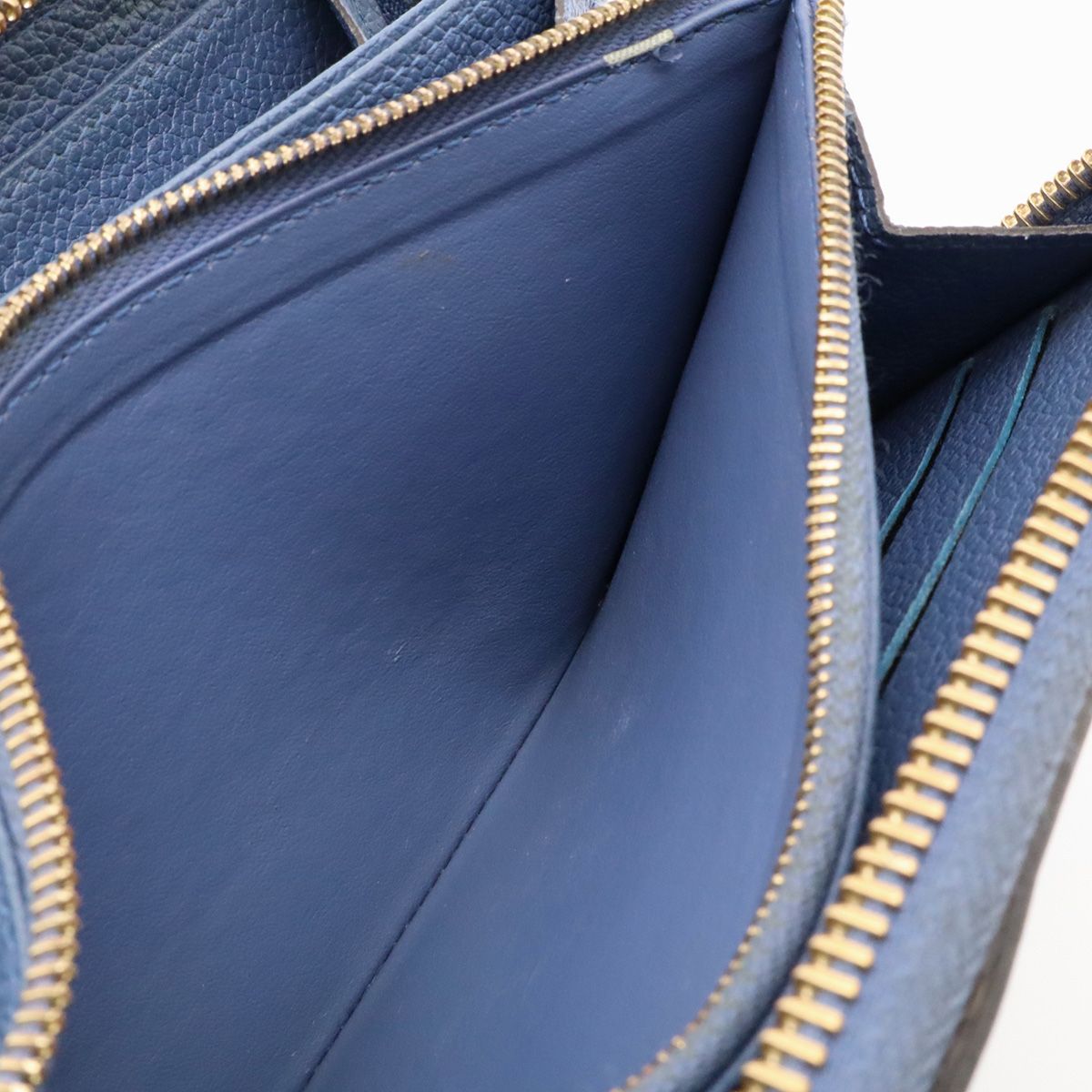 Louis Vuitton Monogram Empreinte Zippy Wallet Zip Around Denim Ankle Blue — view 7