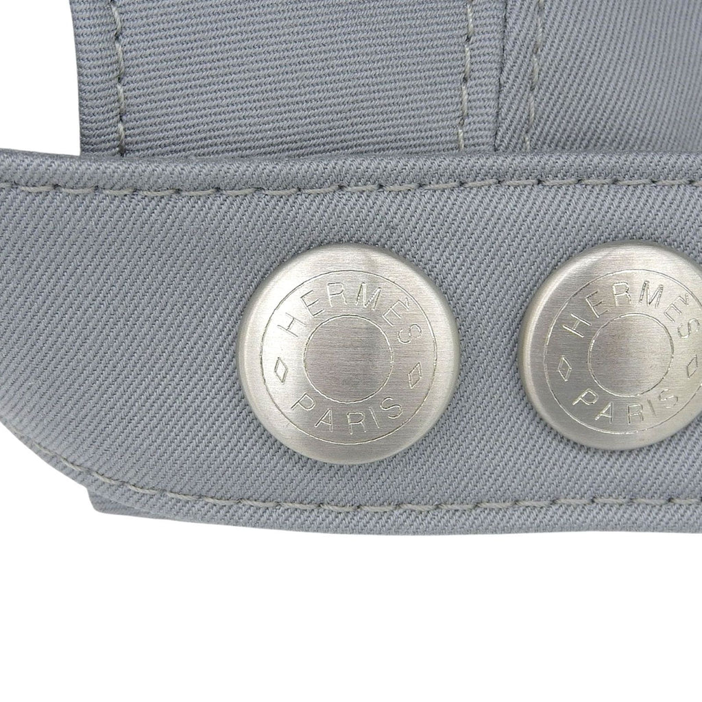 Hermes Nevada Puzzle Sellier Buttons Leather Use Hat Baseball Cap Gray 57 — view 7