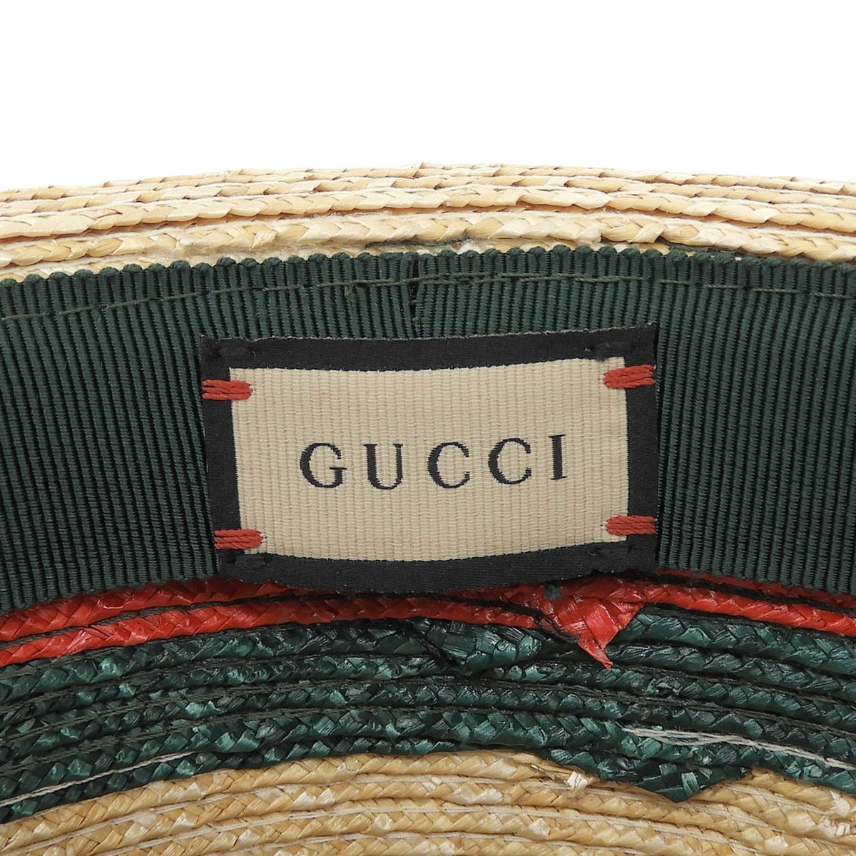 Gucci Sherry Line Web Straw Hat Natural — view 7