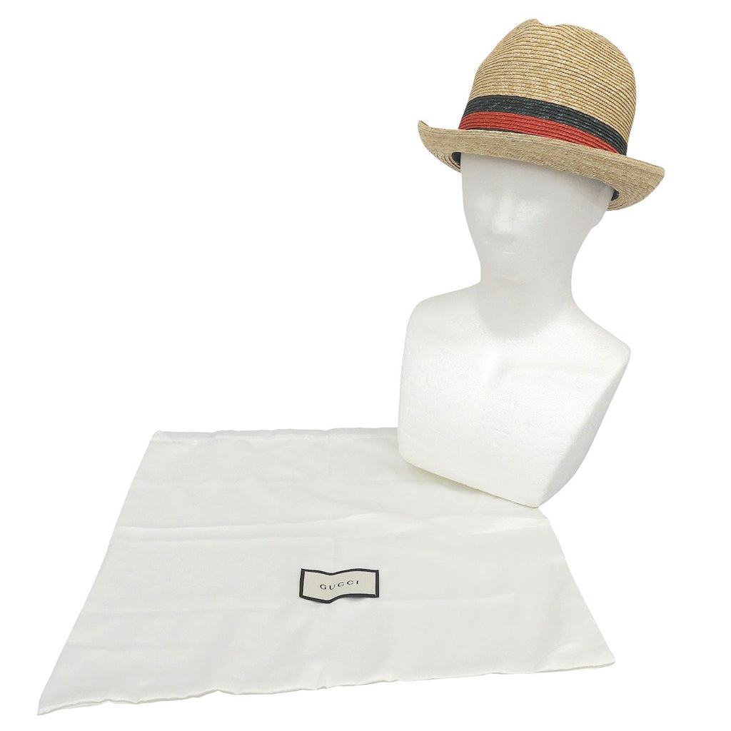 Gucci Sherry Line Web Straw Hat Natural — view 2