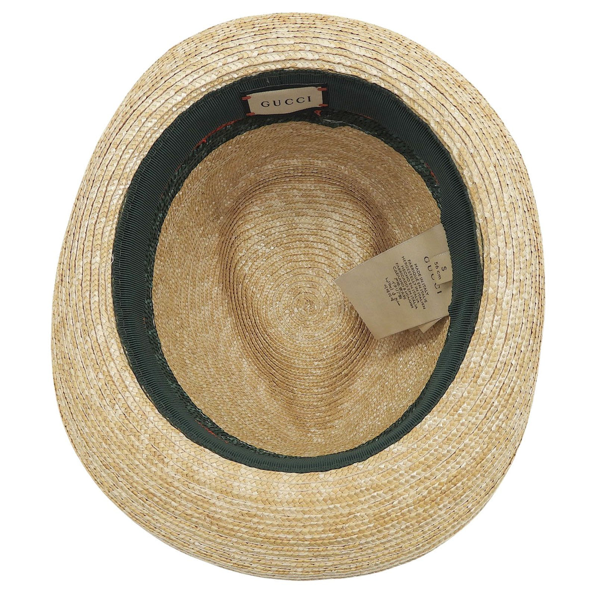 Gucci Sherry Line Web Straw Hat Natural — view 6