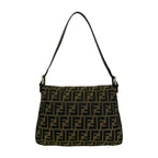 Fendi Vintage Mamma Bucket Zucca FF Logo Canvas Leather Shoulder Bag Brown — view 3