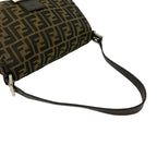 Fendi Vintage Mamma Bucket Zucca FF Logo Canvas Leather Shoulder Bag Brown — view 4