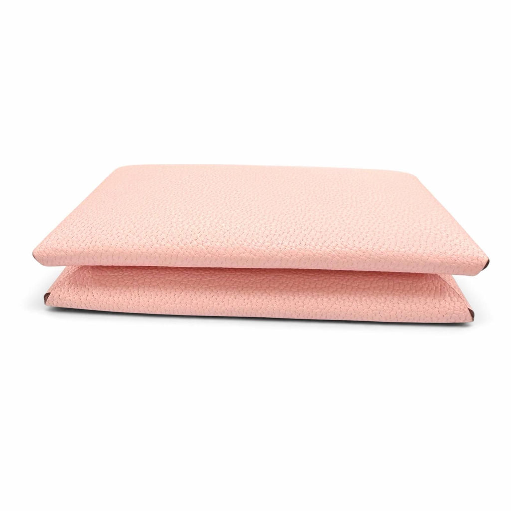 Hermes Calvi Veau Epsom Silver Card Case Pink — view 4