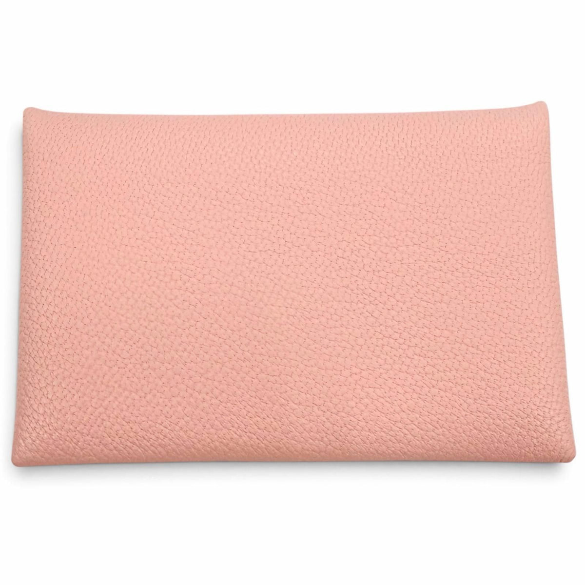Hermes Calvi Veau Epsom Silver Card Case Pink