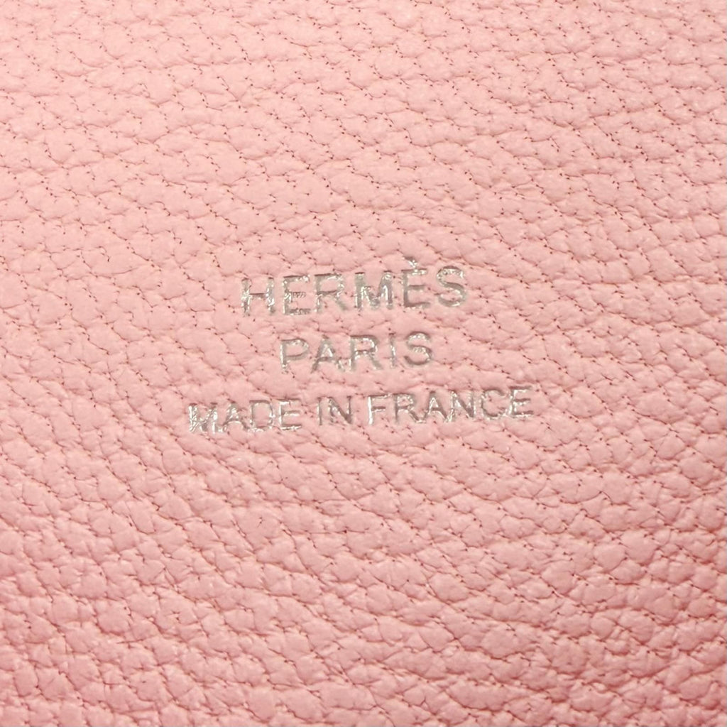 Hermes Calvi Veau Epsom Silver Card Case Pink — view 8