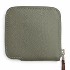 Hermes Azap Compact Mini Silk'in Evercolor Gris Meyer Silver Coin Purse
