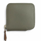 Hermes Azap Compact Mini Silk'in Evercolor Gris Meyer Silver Coin Purse — view 3