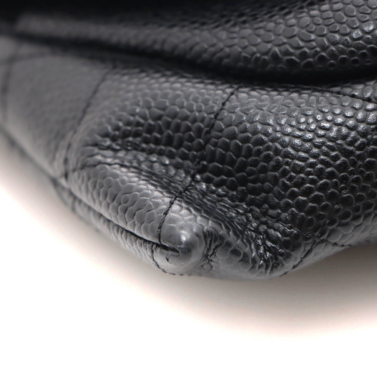 Chanel CC Logo Half Moon Chain Wallet Black Silver Caviar Leather Shoulder Bag — view 5