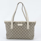 Gucci GG Supreme Leather Tote Bag Shoulder Hand Brown