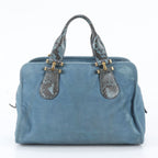 Gucci Nubuck Python Leather Handbag Tote Gold