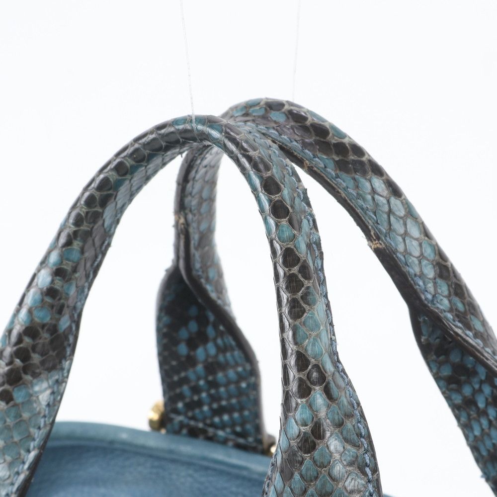 Gucci Nubuck Python Leather Handbag Tote Gold — view 2