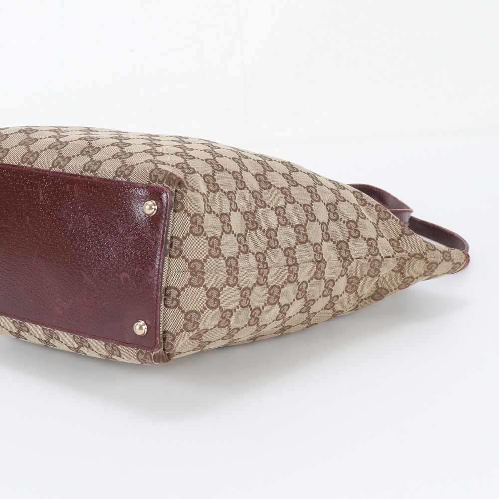 Gucci GG Canvas Eclipse Leather Tote Bag Shoulder Hand Brown — view 4