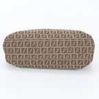 Fendi FF Zucchino Leather Handbag Tote Brown — view 6