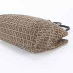 Fendi FF Zucchino Leather Handbag Tote Brown — view 4