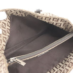 Fendi FF Zucchino Leather Handbag Tote Brown — view 7