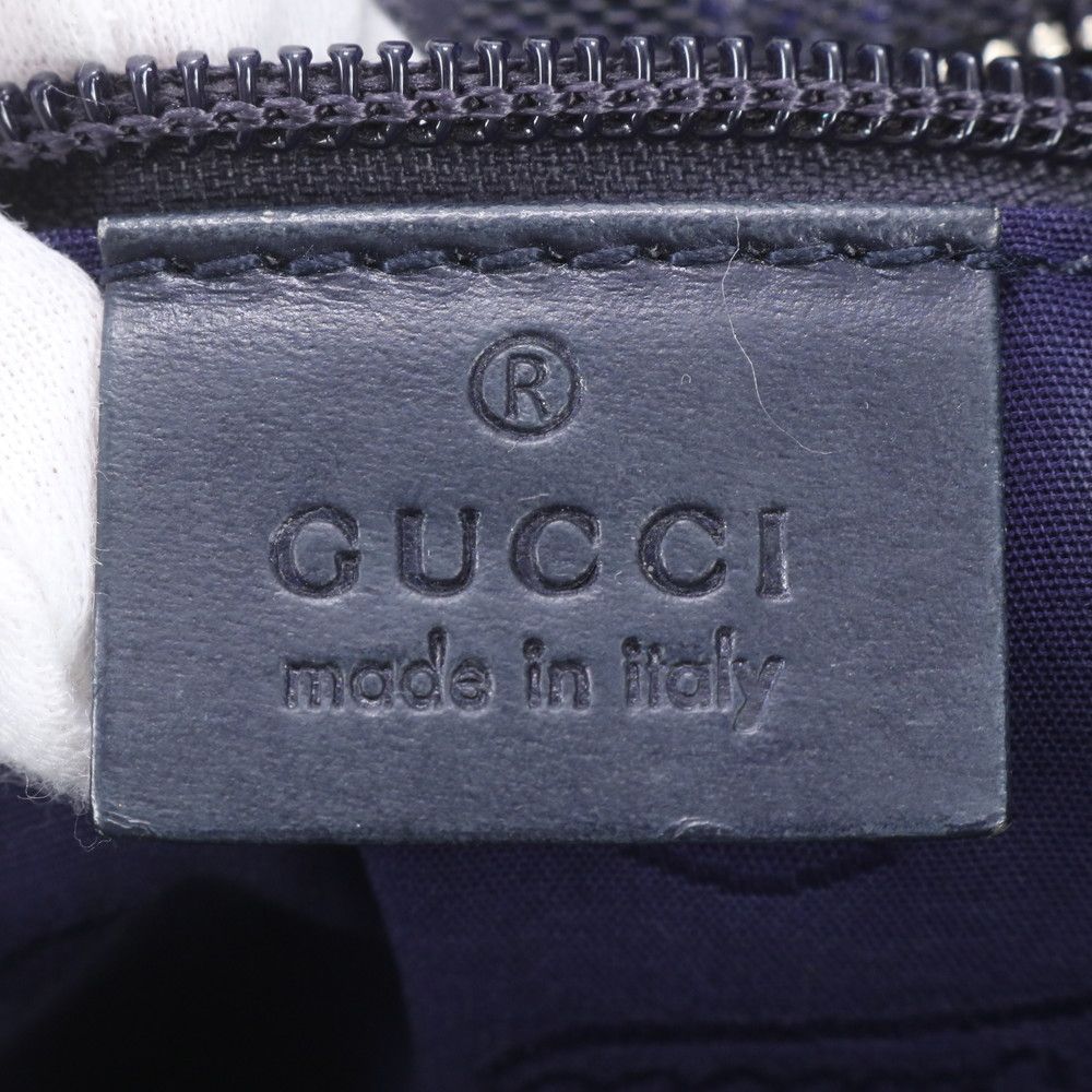 Gucci GG Supreme Leather Tote Bag Shoulder Hand Navy — view 8