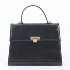 Dior Vintage Leather Handbag Tote Black