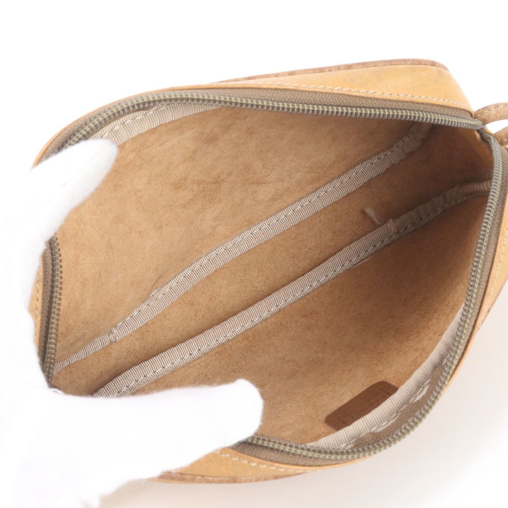 Loewe Anagram Leather Shoulder Bag Crossbody Brown Hand — view 7