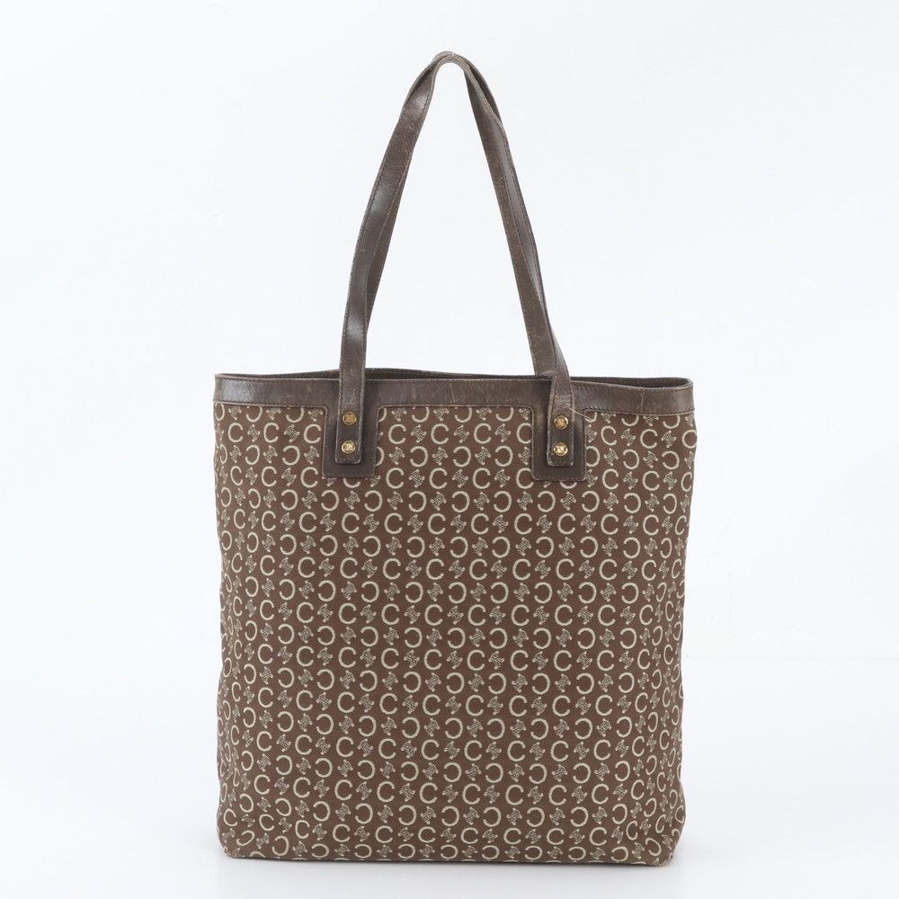 Celine C Macadam Leather Tote Bag Shoulder Hand Brown — view 3