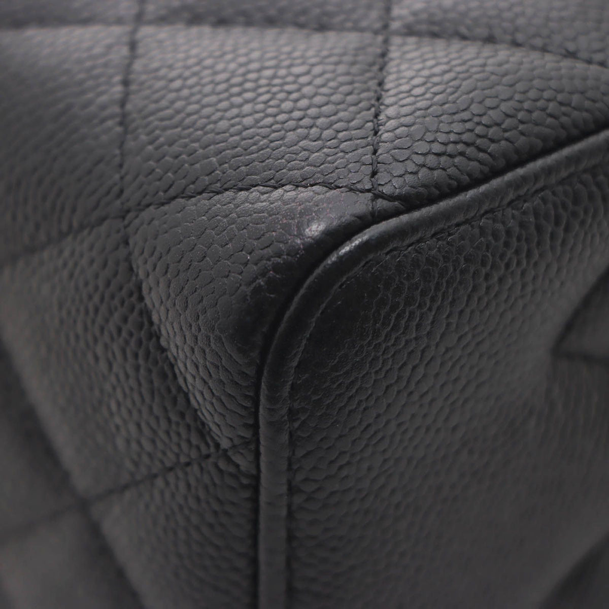 Chanel Quilted Chain Vanity Shoulder Bag Caviar Leather Black — view 6