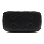 Chanel Quilted Chain Vanity Shoulder Bag Caviar Leather Black — view 3