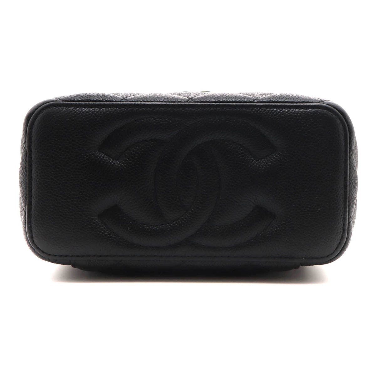 Chanel Quilted Chain Vanity Shoulder Bag Caviar Leather Black — view 3