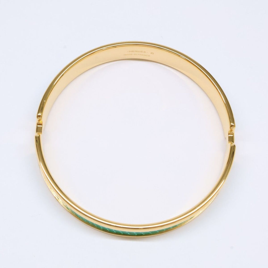 Hermes Olympe Lizard Bracelet Green — view 5