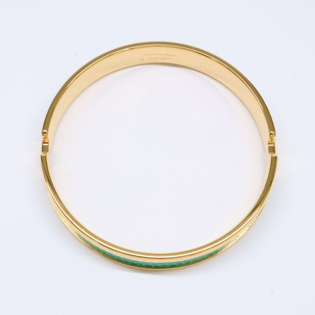 Hermes Olympe Lizard Bracelet Green — view 6