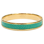 Hermes Olympe Lizard Bracelet Green