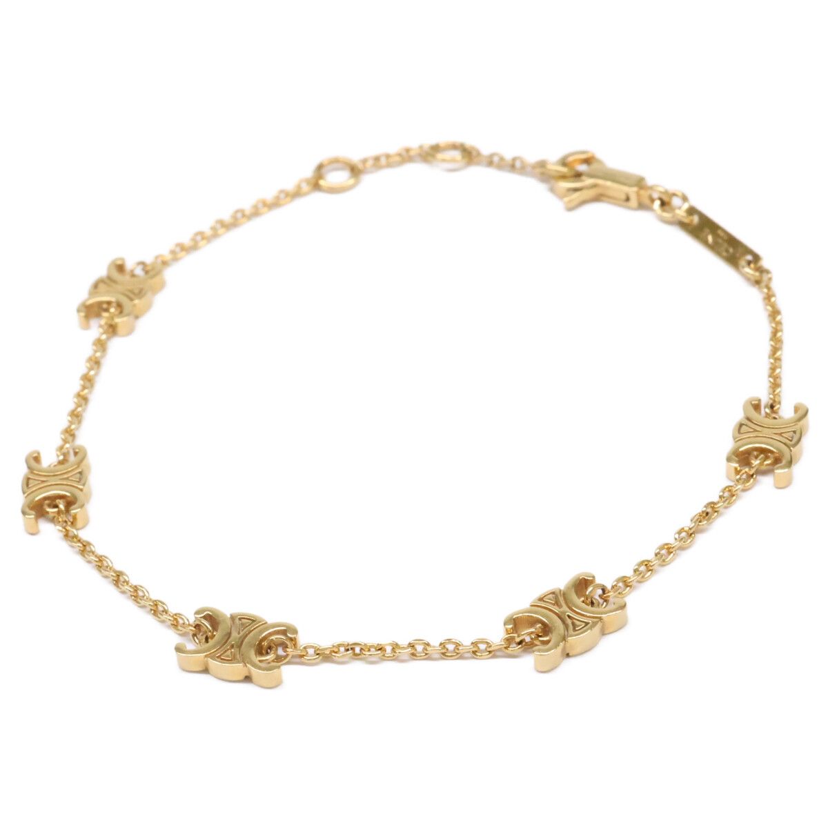 Celine Triomphe Mini Bracelet Gold Finish Brass