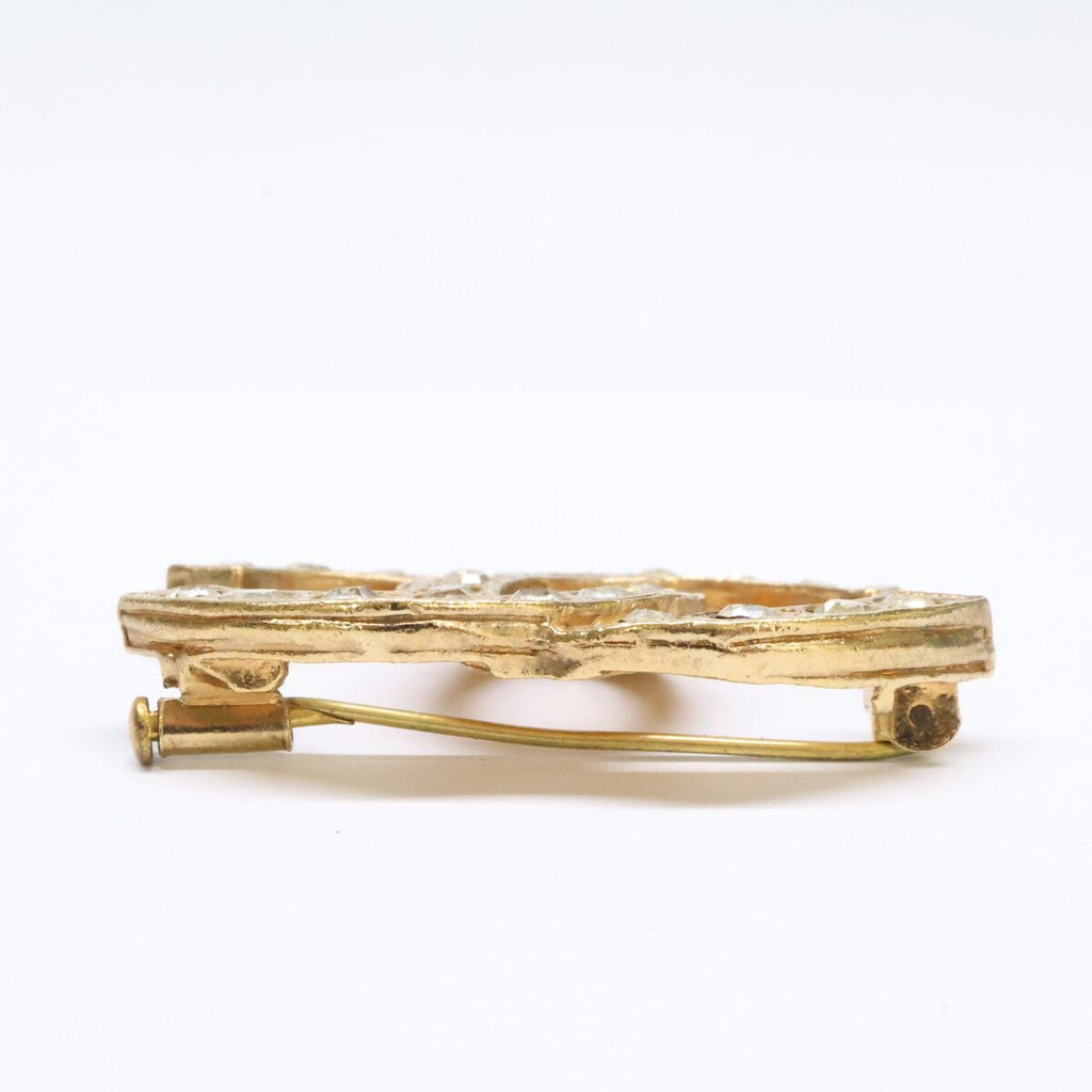 Chanel CC Logo Rhinestone Brooch — view 5