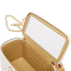 Chanel Quilted CC Logo Vanity Shoulder Bag White Lambskin — view 4