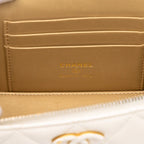 Chanel Quilted CC Logo Vanity Shoulder Bag White Lambskin — view 6
