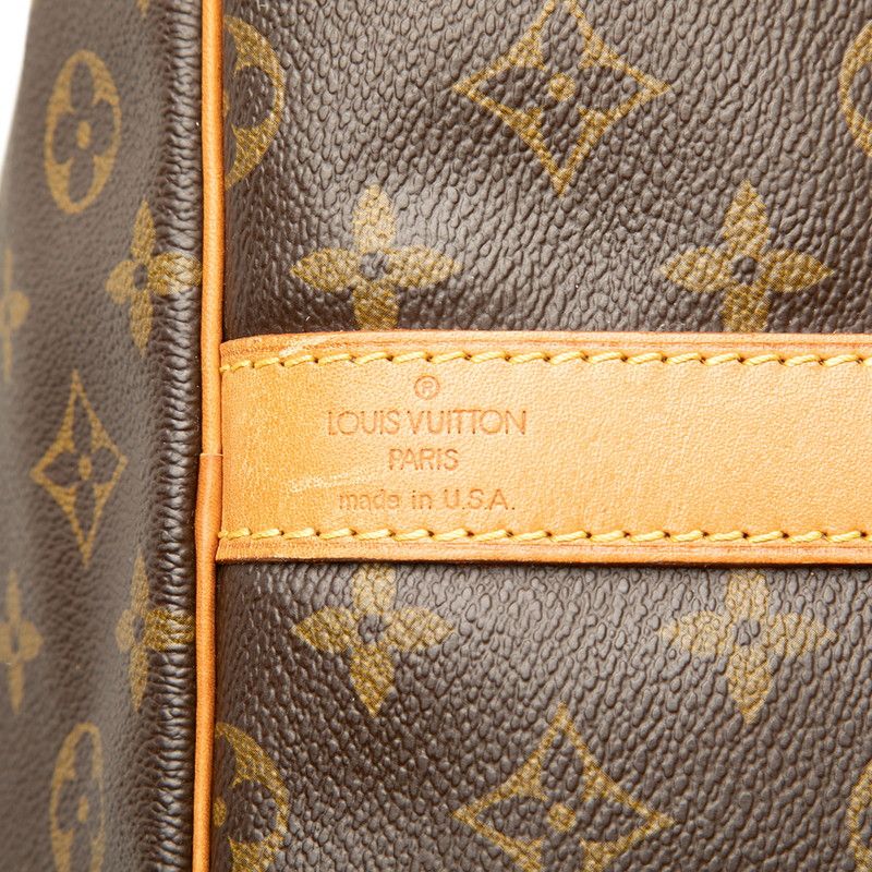 Louis Vuitton Monogram Keepall Bandouliere 60 Boston Bag Brown Leather — view 5