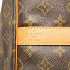 Louis Vuitton Monogram Keepall Bandouliere 60 Boston Bag Brown Leather — view 5