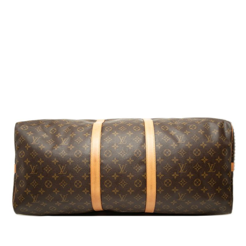 Louis Vuitton Monogram Keepall Bandouliere 60 Boston Bag Brown Leather — view 3