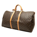 Louis Vuitton Monogram Keepall Bandouliere 60 Boston Bag Brown Leather — view 2