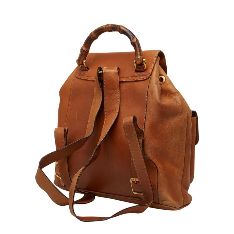 Gucci Bamboo Backpack Brown Leather — view 2