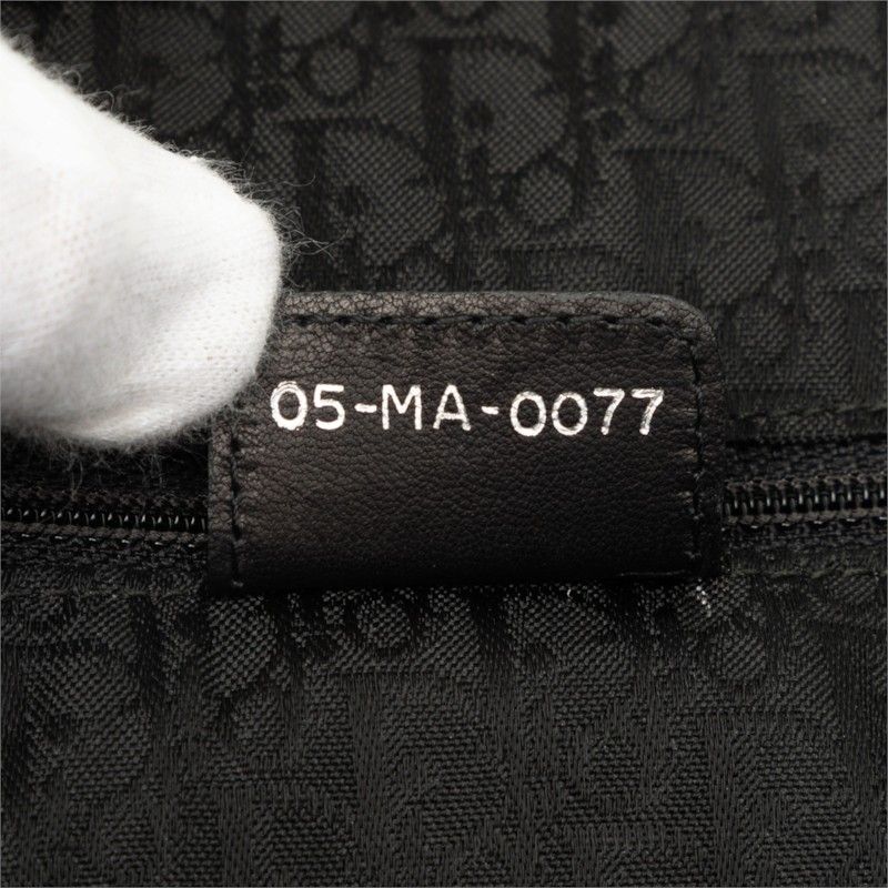 Dior Plisse Gathered Handbag Black Leather — view 6