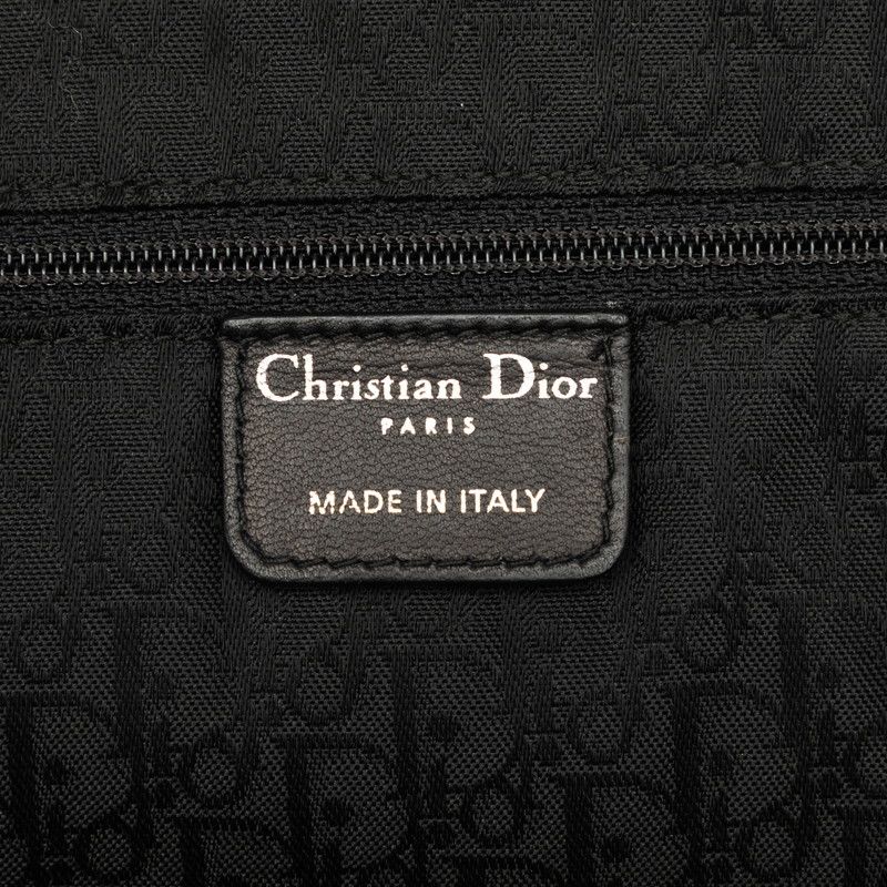 Dior Plisse Gathered Handbag Black Leather — view 5