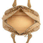 Dior Cannage Handbag Beige Canvas Leather — view 4