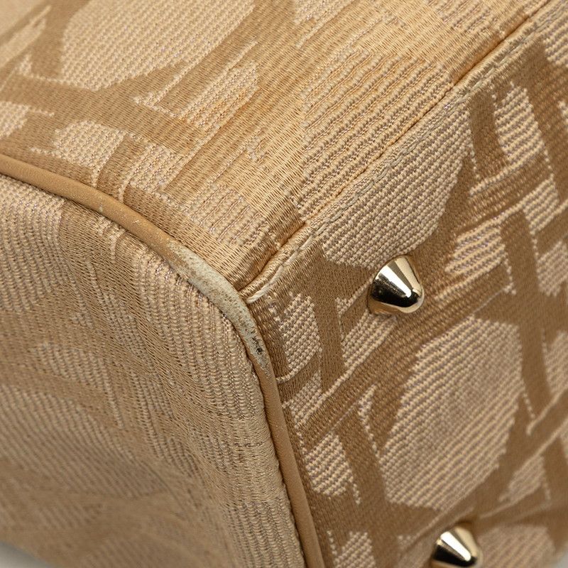 Dior Cannage Handbag Beige Canvas Leather — view 8